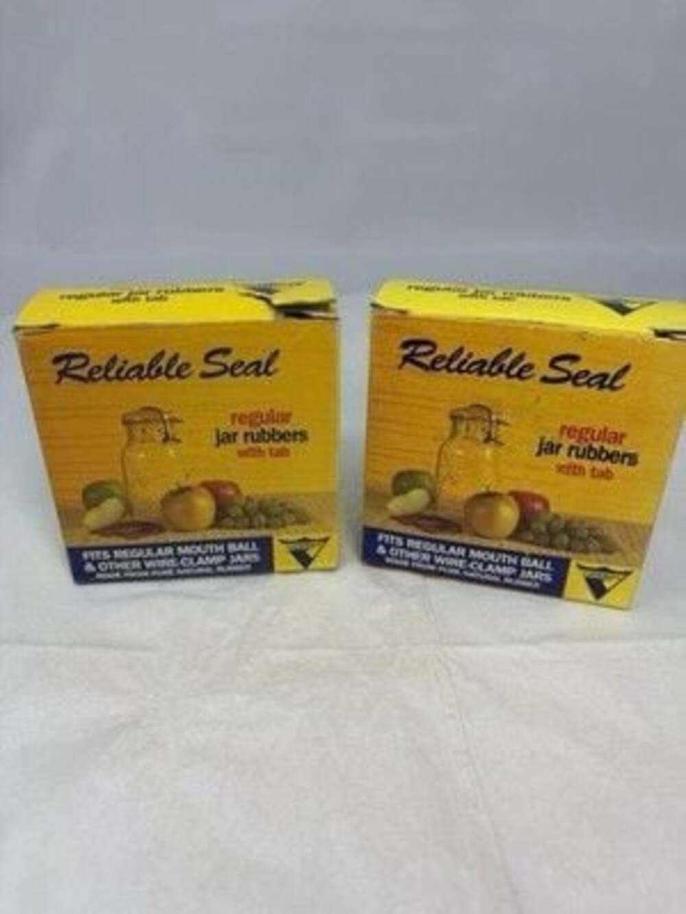 Vtg Set Of 2 Boxes Viceroy Reliable Seal Wide Mouth & Regular Jar Rubbers w/ Tab